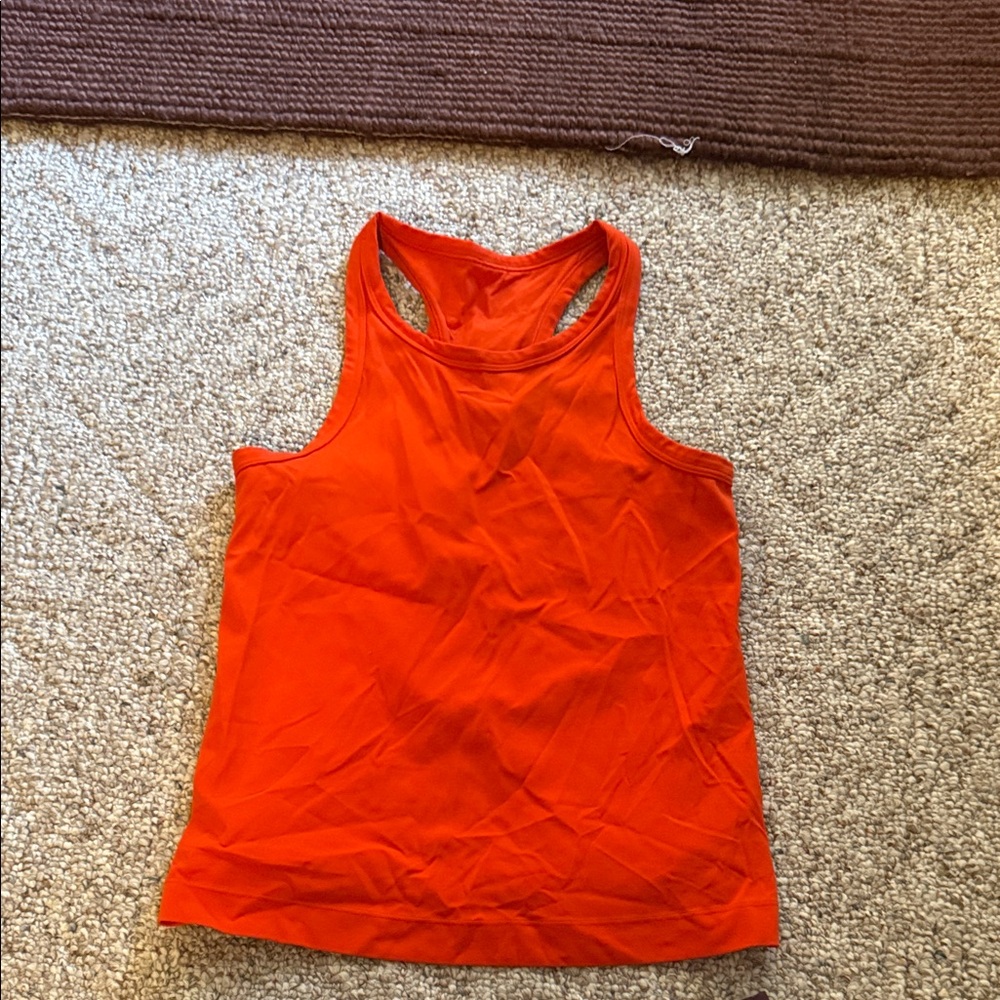 lululemon athletica Bright Orange Racerback Performance Tank